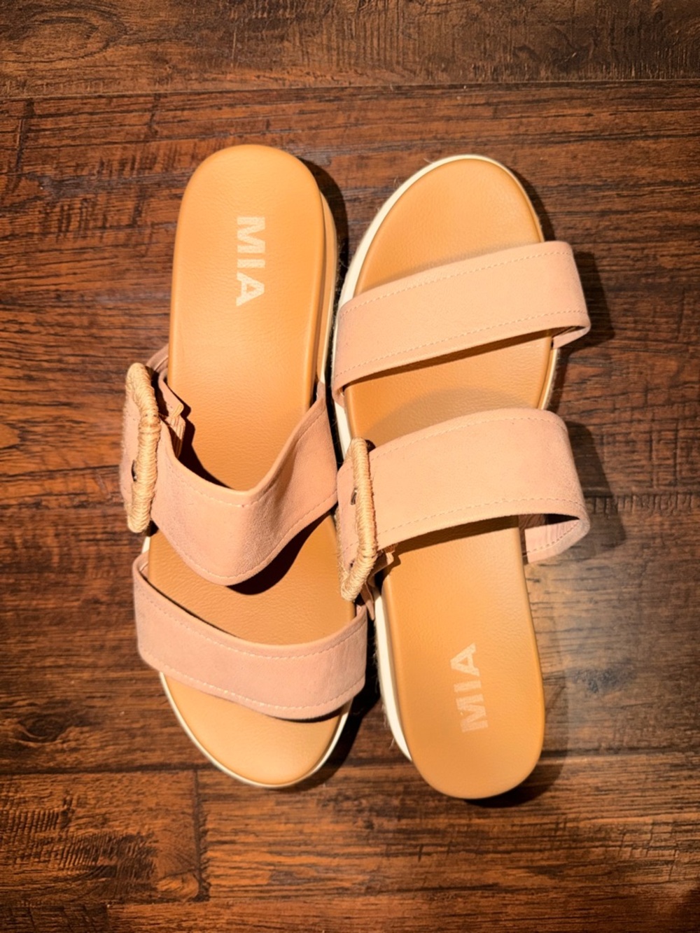 MIA Blush Double-Strap Slide Sandals